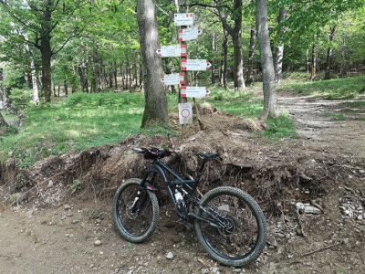 Rovinosa caduta di un ciclista sul sentiero, soccorso nel Fermano