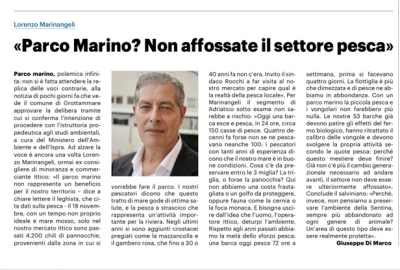 Replica alle affermazione sul Parco Marino dell’ex consigliere Marinangeli