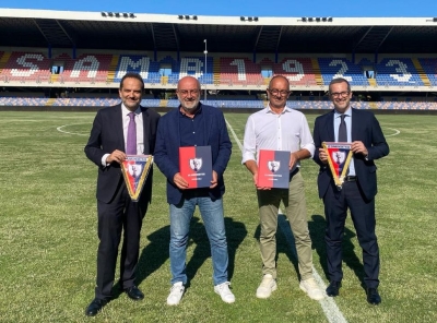 Il presidente di Serie C, Matteo Marani, in visita alla U.S. Sambenedettese