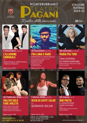 Monterubbiano: torna &ldquo;Il Palco delle Emozioni&rdquo;, la Stagione Teatrale del Teatro Pagani.