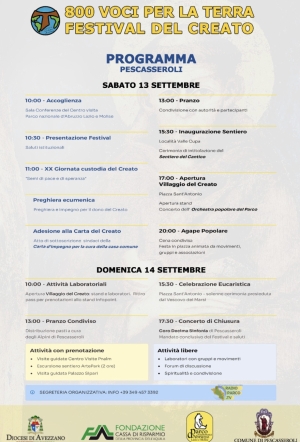 800 VOCI PER LA TERRA Festival del Creato &ndash; Laudato si'.