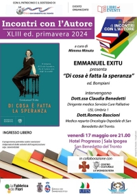 Emmanuel Exitu presenta il libro &ldquo;Di cosa &egrave; fatta la speranza&rdquo; alla sala IPOGEA dell&rsquo;Hotel PROGRESSO
