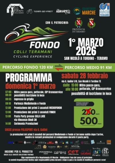 Fondo Colli Teramani: domenica 1&deg; marzo il giorno dell'atteso debutto a San Nicol&ograve; a Tordino