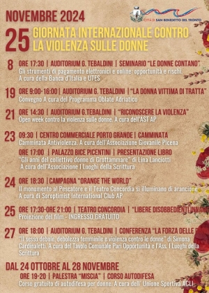 A San Benedetto novembre &egrave; il mese della lotta alla violenza di genere