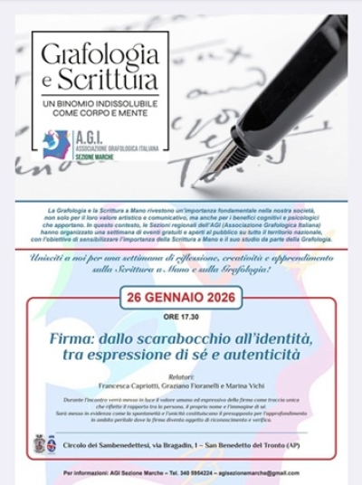 Iniziativa del Circolo dei Sambenedettesi lunedì 26 Gennaio nella sede del Circolo