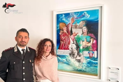 Un dipinto dedicato ai carabinieri della provincia di Ascoli Piceno