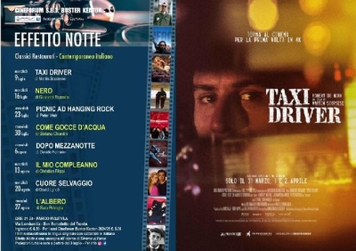Cineforum Sbt Buster Keaton : EFFETTO NOTTE terza edizione, mercoledì 9 luglio TAXI DRIVER di M.Scorsese