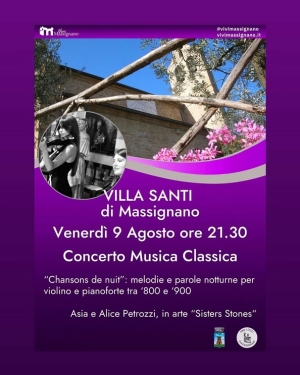 A Villa Santi di Massignano venerd&igrave; 9 agosto concerto di musica classica