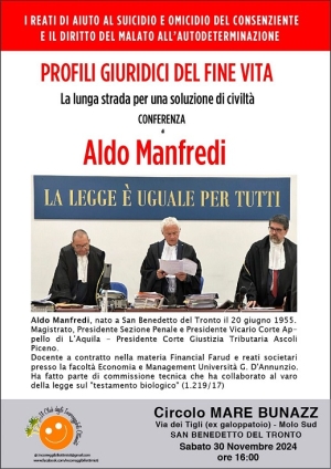 Sabato 30 novembre al Circolo Mare Bunazz conferenza di Aldo Manfredi