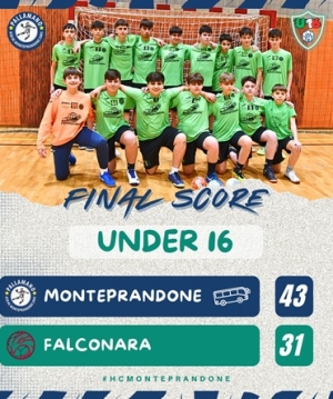 H.C.Monteprandone Under 16 da trasferta: Falconara piegato per 43 a 31