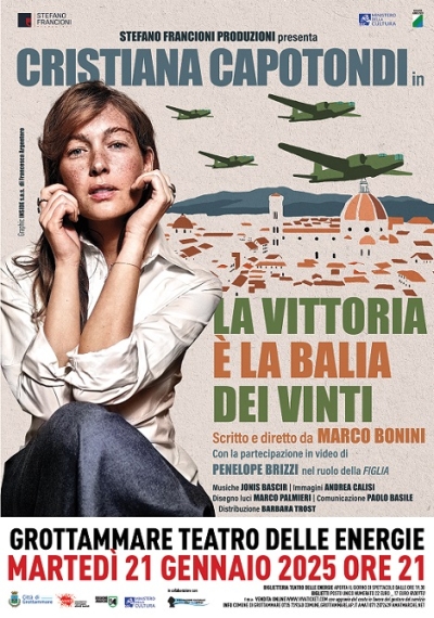 Cristiana Capotondi in scena al Teatro delle Energie martedi 21 gennaio con “La vittoria è la balia dei vinti”, primo appuntamento della stagione teatrale “Scena d’artista”