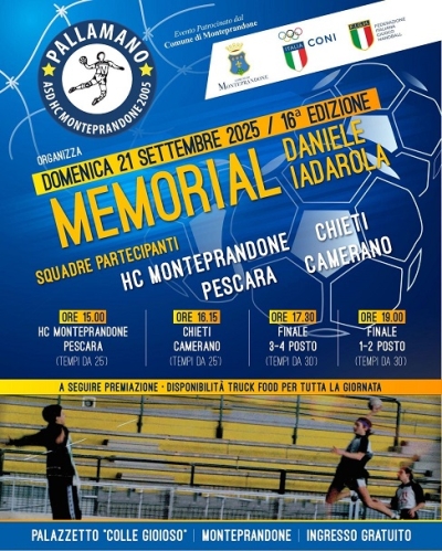 Pallamano: 16a edizione del Memorial Daniele Iadarola