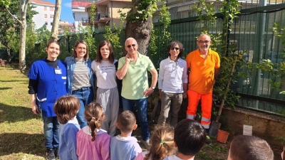 Piante d’alloro messe a dimora nei giardini delle scuole cittadine