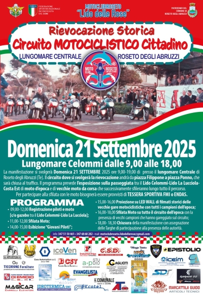 Torna la “Rievocazione Storica del Circuito Motociclistico Cittadino”.