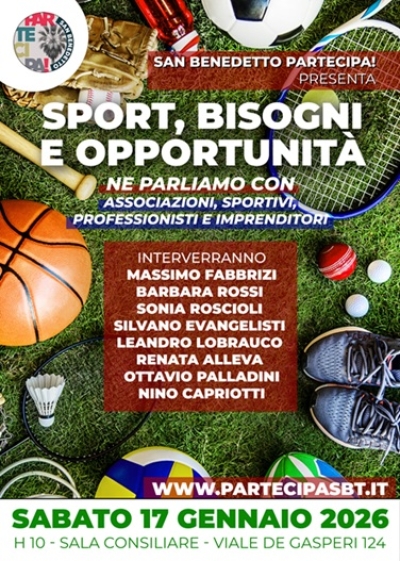 San Benedetto Partecipa! continua il percorso di incontri tematici inaugurato a dicembre