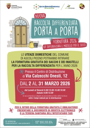 Luned&igrave; 2 marzo al via la consegna gratuita dei kit per la raccolta differenziata