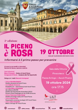 "Il Piceno &egrave; rosa", sabato 19 ottobre l'evento di sensibilizzazione e prevenzione sul tumore al seno