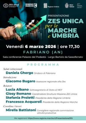 ZES UNICA PER MARCHE E UMBRIA &ndash; IL 6 MARZO A FABRIANO L&rsquo;EVENTO DI PRESENTAZIONE