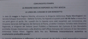 La regione Marche da ragione all' ITB Italia