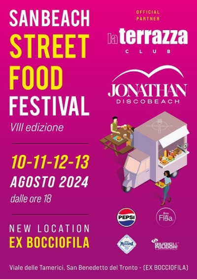 10, 11, 12 e 13 Agosto San Beach Street Food Festival, il vero e unico Festival di Street food di San Benedetto nella sua 8a edizione