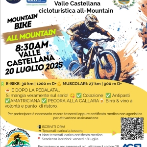 "Cicloturistica all mountain" a Valle Castellana, primo comune montano teramano ad attrezzare un percorso per questo tipo di attivit&agrave; sportiva