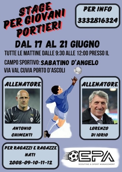 La EPA Sport Management organizza uno stage per giovani portieri