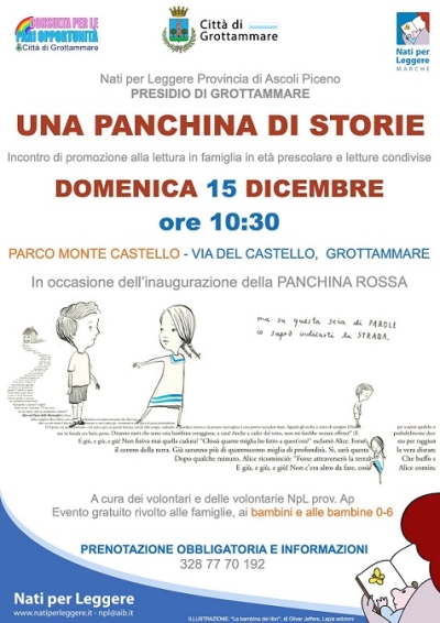 “Una panchina di storie” al Parco di Monte Castello