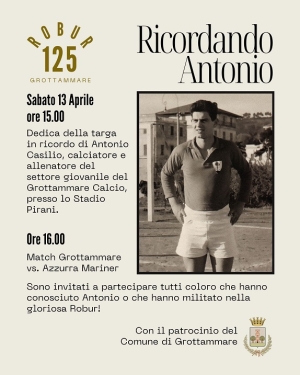 Grottammare: una targa per ricordare Antonio Casilio e celebrare il suo impegno per il Grottammare Calcio e la comunit&agrave;