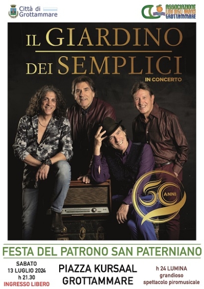 Festa del Patrono a Grottammare, i grandiosi fuochi e il Concerto del gruppo Il Giardino dei Semplici