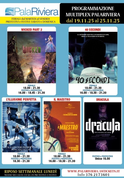 Nuova programmazione del Multiplex Palariviera di San Benedetto del Tronto