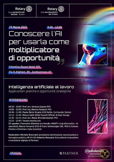 A Grottammare un convegno di grande attualità per conoscere le opportunità applicative dell'Intelligenza artificiale in ambito lavorativo