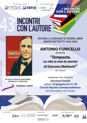 Antonio Funiciello presenta il libro&rdquo; Tempesta. La vita ( e non la morte) di Giacomo Matteotti&rdquo;