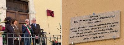 Offida dedica una targa in ricordo di Vincenzo Vespasiani