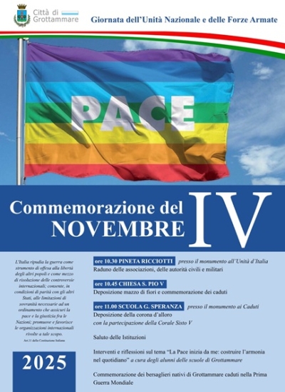 IV Novembre nel segno della memoria e della pace