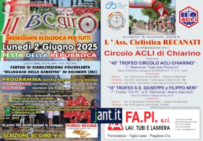 FCI Marche: il 2 giugno in sella a Chiarino di Recanati, Montecassiano e appuntamento col Bicimparo giovanissimi ad Acquasanta Terme