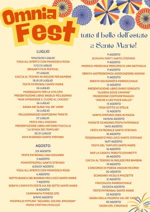 Torna a Sante Marie l&rsquo;Omnia Fest: 50 eventi per un&rsquo;estate tra cultura, sport, tradizioni ed enogastronomia