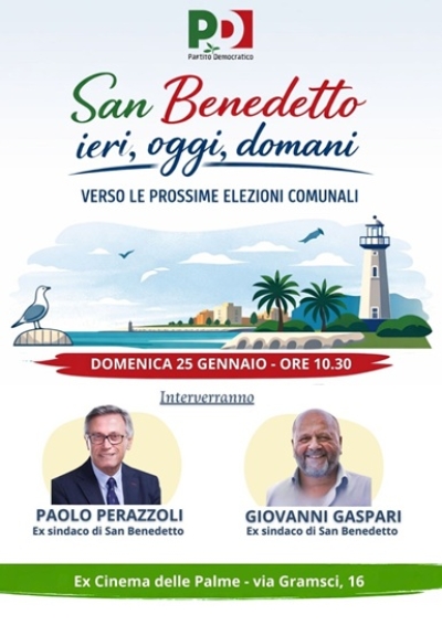 Domenica 25 gennaio presso l’Ex Cinema delle Palme si terrà l’incontro San Benedetto Ieri, Oggi e Domani