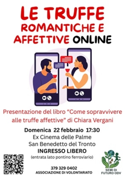 Le truffe romantiche e affettive online: presentazione del libro di Chiara Vergani a San Benedetto del Tronto