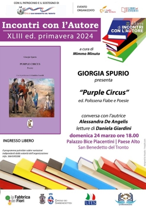 Giorgia Spurio presenta il suo libro &ldquo;Purple Circus&rdquo; a San Benedetto del Tronto