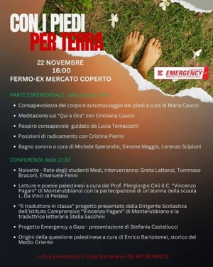 Emergency presenta a Fermo l'evento "Con i piedi per terra"