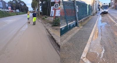 Prosegue l'attività di pulizia delle strade dopo i violenti nubifragi