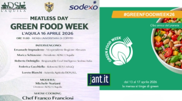 ADSU L&rsquo;Aquila celebra la Green Food Week anche per il 2026