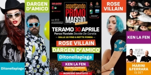 Domani a Teramo torna &ldquo;Aspettando il Primo Maggio&rdquo;. Gli artisti: Rose Villain, Dargen D&rsquo;Amico, Ditonellapiaga, Ken La Fen