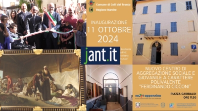 Inaugurato a Colli del Tronto il nuovo Centro di Aggregazione Giovanile Ferdinando Ciarrocchi