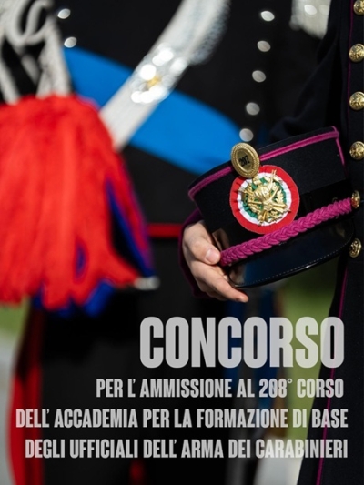 CONCORSO PER IL RECLUTAMENTO DI 65 ALLIEVI UFFICIALI DELL’ARMA DEI CARABINIERI