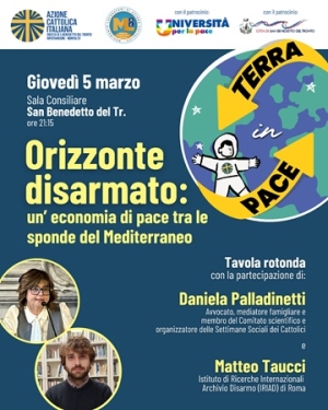 &ldquo;Orizzonte Disarmato&rdquo;: a San Benedetto del Tronto una riflessione sull&rsquo;economia di pace tra le sponde del Mediterraneo