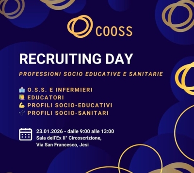 COOSS organizza il Recruiting Day: occasioni da non perdere per chi vuole lavorare nel sociale e nella sanità