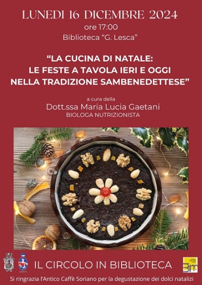 Il CIRCOLO IN BIBLIOTECA, LA RASSEGNA PROSEGUE CON UN IMPERDIBILE APPUNTAMENTO NATALIZIO IL 16 DICEMBRE PRESSO LA BIBLIOTECA COMUNALE