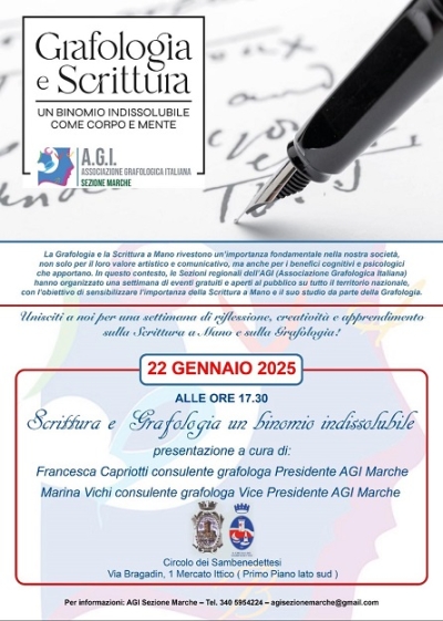 COMUNICATO STAMPA A CURA DELLA PRESIDENTE DELL’AGI MARCHE E DEL CIRCOLO DEI SAMBENEDETTESI