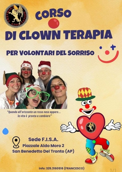 A San Benedetto corso di clown terapia per volontari del sorriso